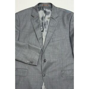 Peter Millar Blazer Heather Gray 100% Wool Sport Coat 44S Union Made Canada EUC